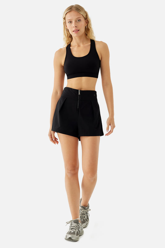 Дамски къси шорти с цип ZARA BLACK