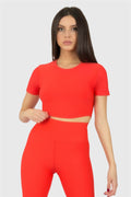 Дамски кроп топ с къс ръкав Lucy Vermilion SS3395-30