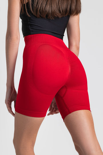 Къс безшевен спортен Scrunch Bum клин с повдигащ и оформящ ефект ELISA RED