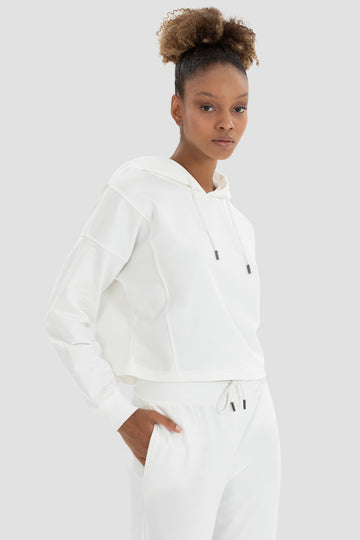 Премиум OVERSIZE кроп худи INES ECRU