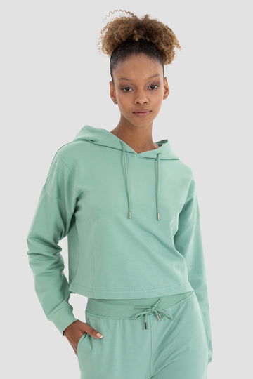 Премиум OVERSIZE кроп худи INES ICE GREN