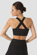 Спортно бюстие с кръстосан гръб CROSS BLACK