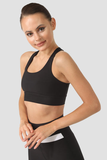 Спортно бюстие с кръстосан гръб CROSS BLACK
