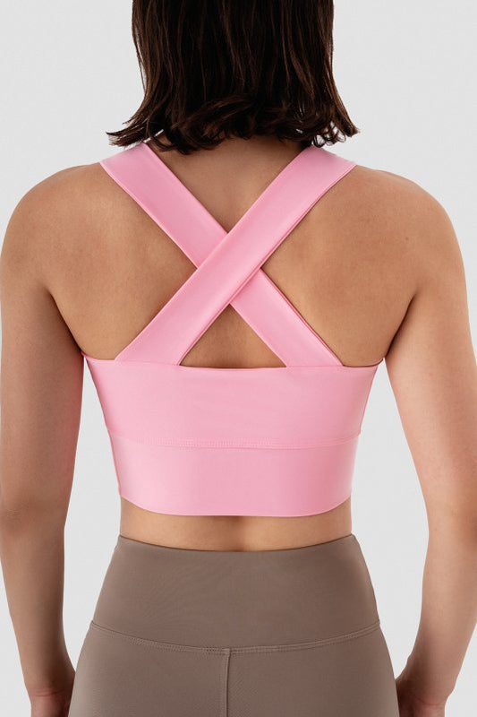 Спортно бюстие с кръстосан гръб NICHOLE PINK