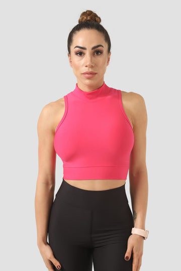 Спортно бюстие High neck Fuchsia