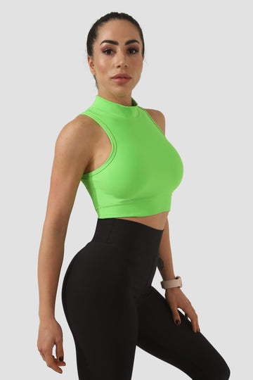 Спортно бюстие High neck Green