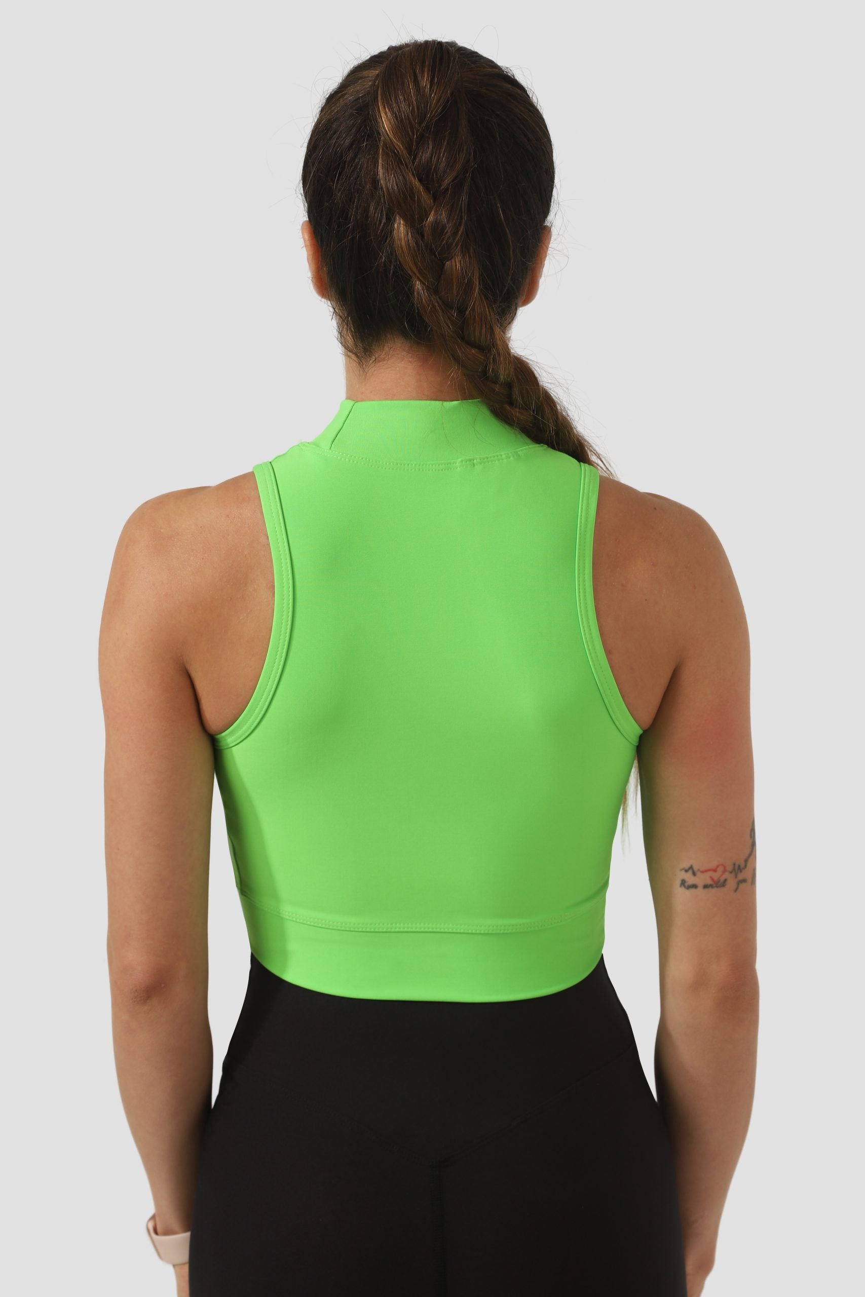 Спортно бюстие High neck Green