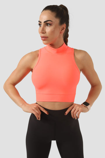 Спортно бюстие High neck Neon pink
