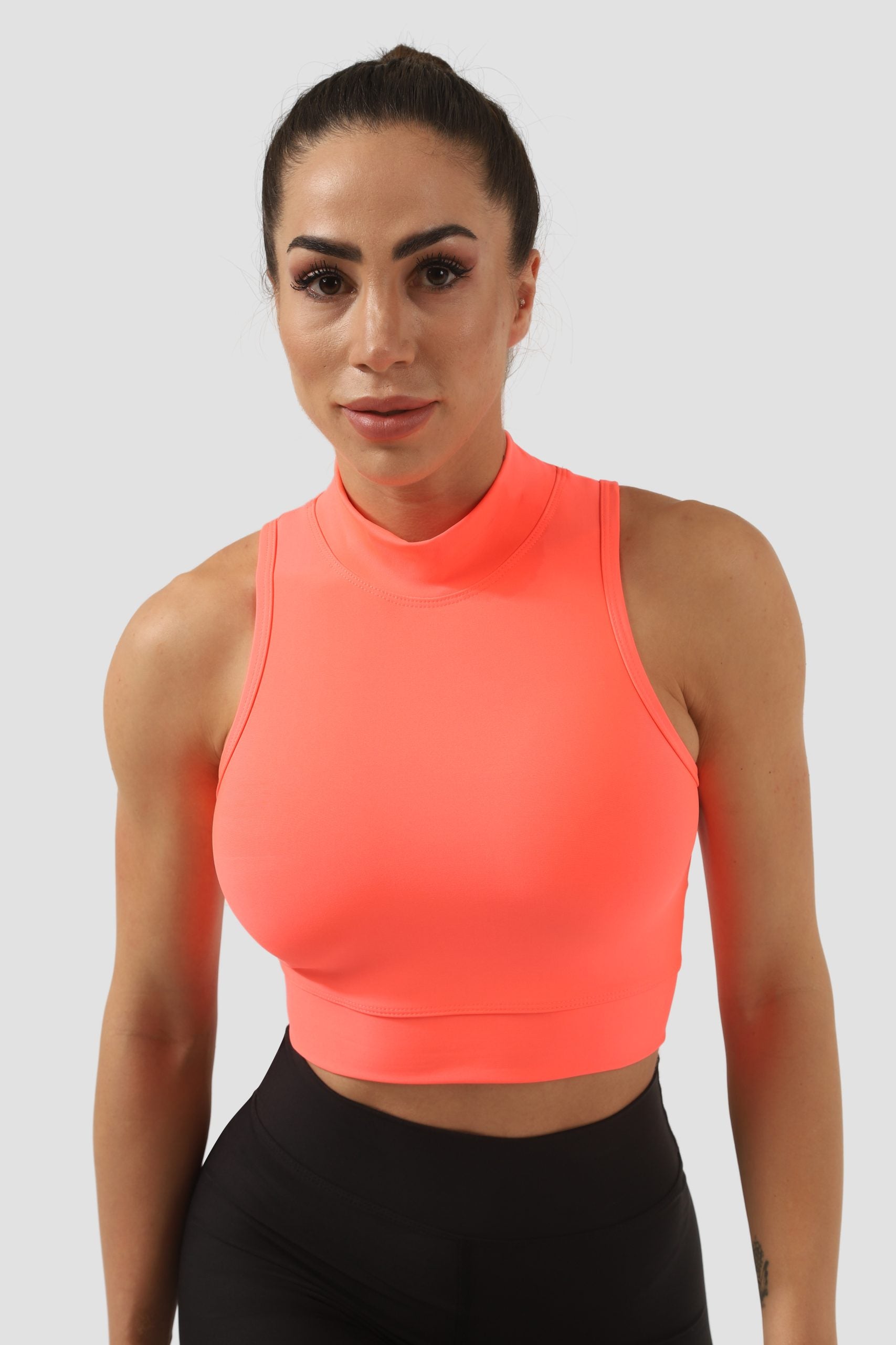 Спортно бюстие High neck Neon pink