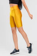 Къс жълт лъскав клин с висока талия ASTER YELLOW