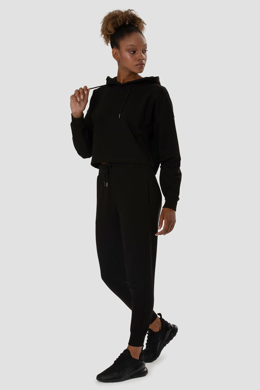 Премиум OVERSIZE кроп худи INES BLACK