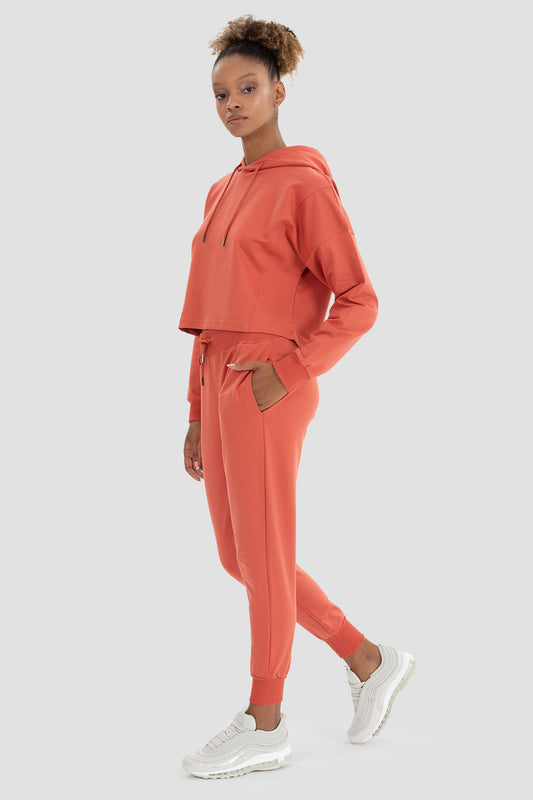 Премиум OVERSIZE кроп худи INES BRICK