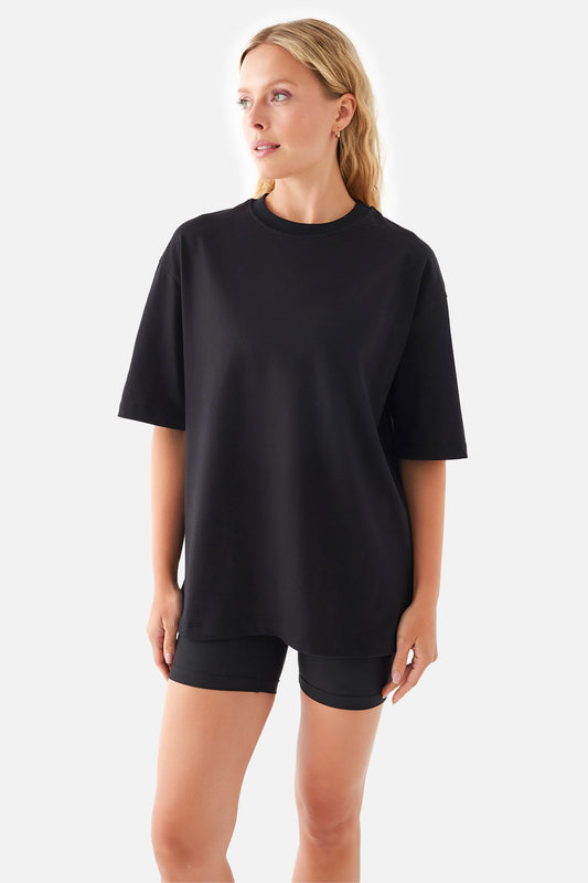 Спортна Oversize премиум тениска Reni Black