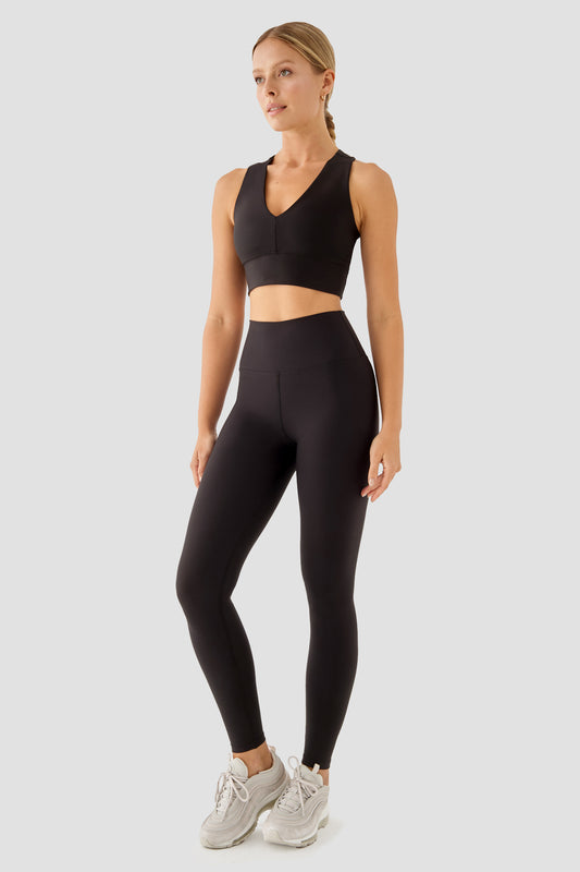 Супер-стягащ спортен клин с висока талия ALEXA BLACK