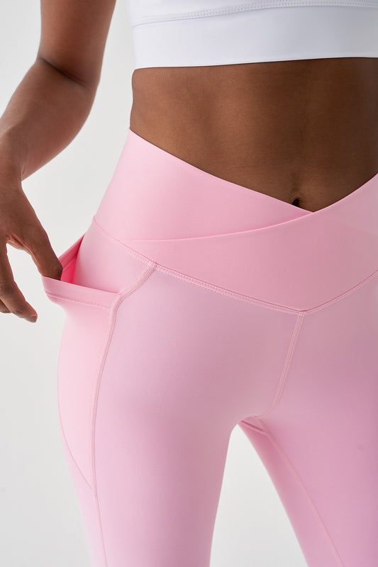 Супер-стягащ спортен клин с V-образна талия DARIA PINK